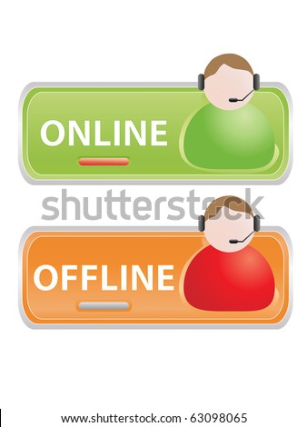 Live help signs (Customer support symbols for web)