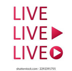 LIVE icon, button, symbol, web, UI, app. 