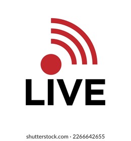 Live Icon. Direct Report, Streaming Symbol.
