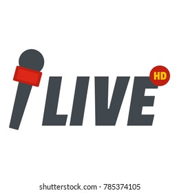 Live icon. Flat illustration of live vector icon for web.ew icon, flat style.
