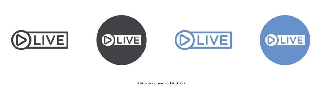 Live icon flat line symbol set.