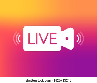 Live icon, great design for any purposes. Live stream sign. Digital background. Vector illustration.