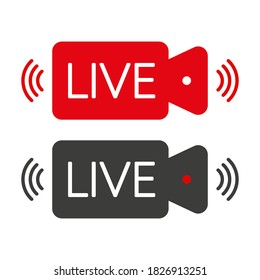 Live icon, great design for any purposes. Live stream sign. Digital background. Vector illustration.