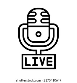 Live Icon. Line Art Style Design Isolated On White Background