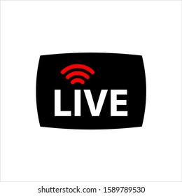Live Icon, On Air Vector Art Illustration