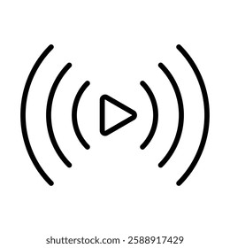 Live icon Outline vector symbol sign