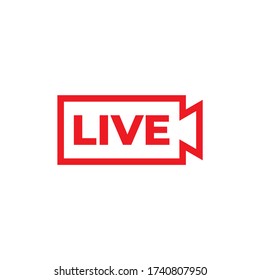 live icon red color vector eps