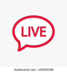 Live icon, red line symbol. Web element, streaming. Vector illustration. EPS 10