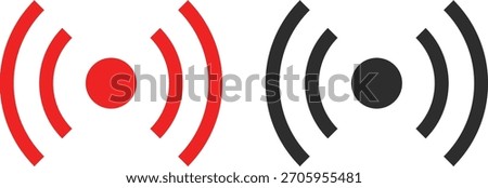 Live icon Set. Streaming Video and Real Time Broadcast Symbols. Red Record Dot and Digital Signal Icons collection. Live Event Notification sign