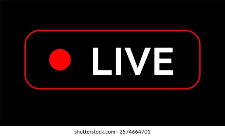 Live icon streaming button, Online stream, Vector illustration