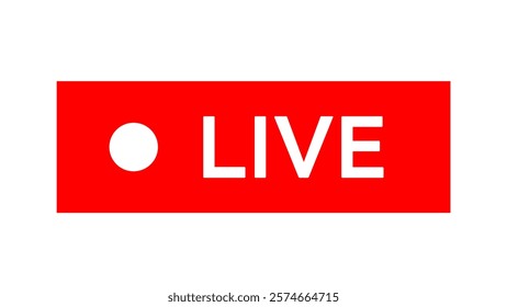 Live icon streaming button, Online stream, Vector illustration