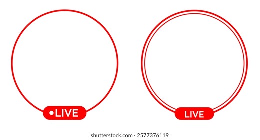 Live icon streaming button, Online stream, Vector illustration
