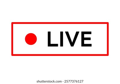 Live icon streaming button, Online stream, Vector illustration