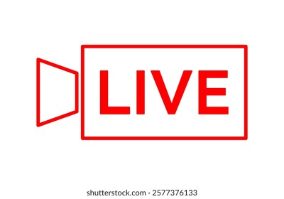 Live icon streaming button, Online stream, Vector illustration