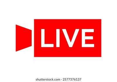 Live icon streaming button, Online stream, Vector illustration
