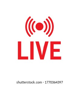 Icono activo, gráfico vectorial de señal de streaming en vivo