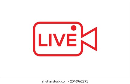 Live icon, Live streaming sign vector graphic minimal icon logo symbol