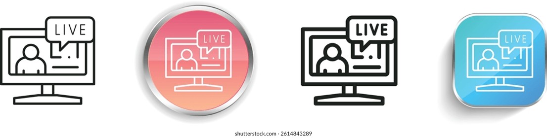 live icon. Thin Linear, Regular and Button Style Design Isolated On White Background