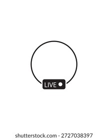 Live-Symbol, Vektorbester-Flachsymbol.