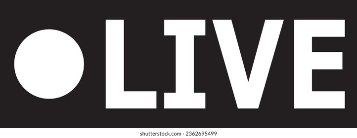 Live-Symbol, Vektorschwarz.