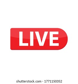 Live Icon Vector Red Live Button Stock Vector (Royalty Free) 1771150352 ...