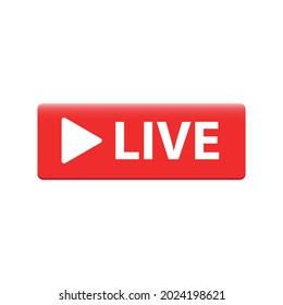 Live-Symbol, Vektorroter Button. Live-Streaming-Symbol 