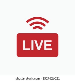 
Live Icon - Vector, Sign and Symbol for Broadcast, Design, Presentation, Website or Apps Elements.