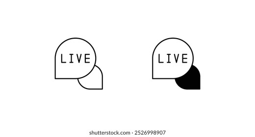 live icon with white background vector stock illustration