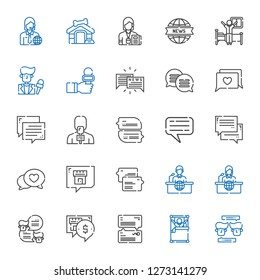 live icons set. Collection of live with chat, wake up, news report, news reporter, journalist, dog house. Editable and scalable live icons.