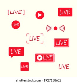 Live icons set. Vector illustration in flat design on white background.