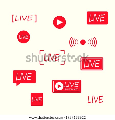 Live icons set. Vector illustration in flat design on white background.