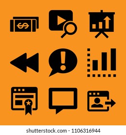live, innovation, set, vector, round and concept icon vector set. Flat vector design with filled icons. Designed for web and software interfaces