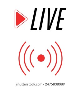 Live Internet Icons. Social Media Streaming Vector.