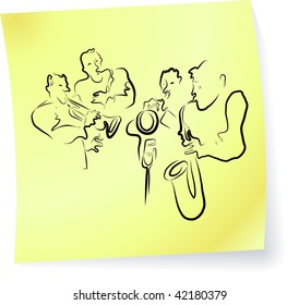 Live Jazz & Blues on a post-it note