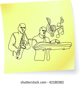 Live Jazz & Blues on a post-it note