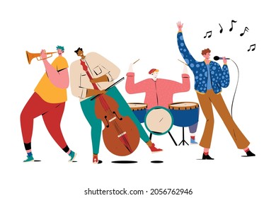 Live Jazz Music Party Illustration