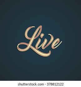 'Live' label made by leather, vector illustration