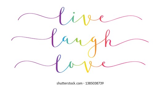 LIVE LAUGH LOVE brush calligraphy banners