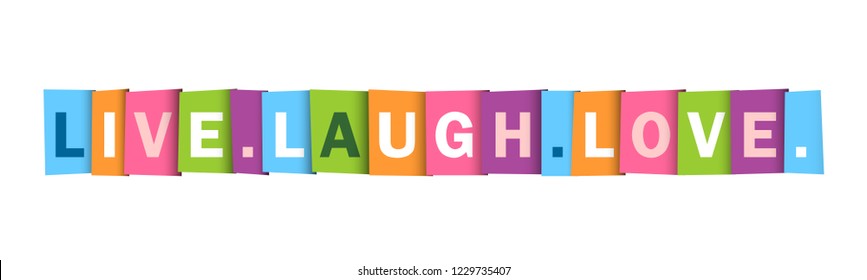 LIVE LAUGH LOVE colorful typography banner