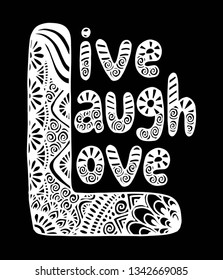 Live Laugh Love Hand Lettered Words - Vector 