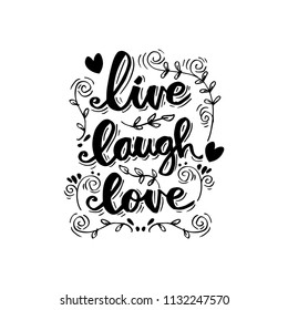 Live Laugh Love Lettering Motivational Quote Stock Vector (Royalty Free ...