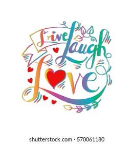 Live, laugh, love postcard.