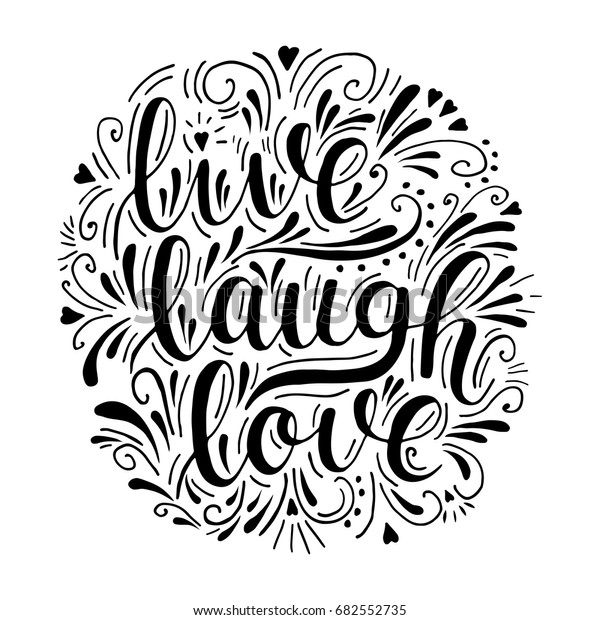 Live Laugh Love Vector Inspirational Hand Stock Vector (Royalty Free ...