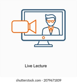 Live Lecture Or Class Icon Concept