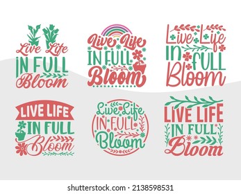 Live Life In Full Bloom Printable Vector Illustration