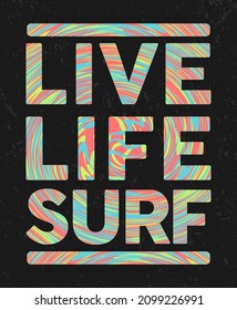 Live life surf typography poster concepts