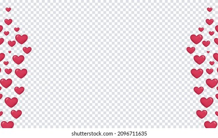 Live like time on transparent background for streaming, online chat, blog, Valentine day, romantic wallpaper. Vector Illustration 10 eps
