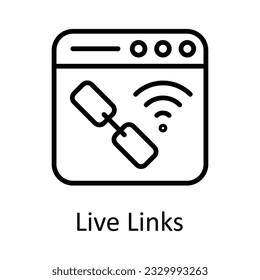 Live-Links Vektorgrafik Design Illustration. Online-Streaming-Symbol auf weißem Hintergrund EPS10-Datei