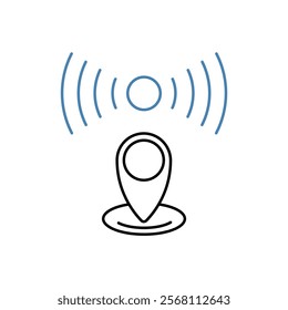 live location concept line icon. Simple element illustration. 
live location concept outline symbol design.