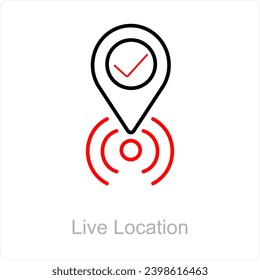 Live Location and map icon concept